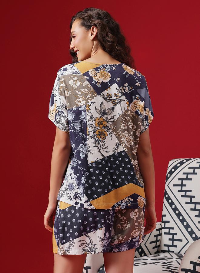 كلوفيا طقم بلوزة وشورت بطبعة كاملة - Image 4